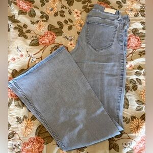 Light Blue Women's Jeans - Flare with Slit